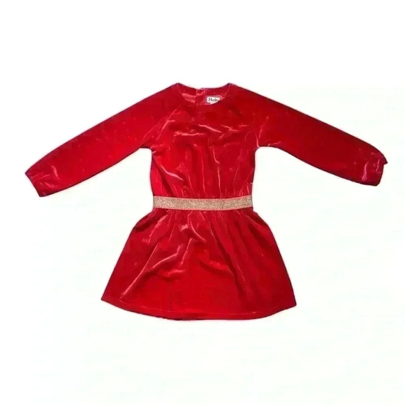 Hatley Girls Holiday Stars Crushed Velour Dress Size 6 - Picture 1 of 6